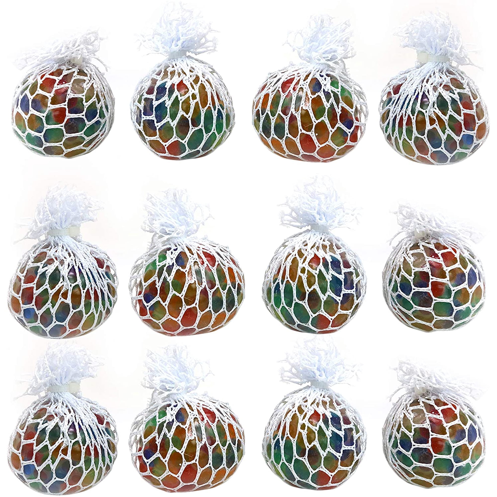 Big Mo's Toys Mesh Balls - Squishy Balls Stress Reliever For Adults - 12 Pack Assorted Colors