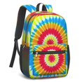 thumbnail image 2 of Red and Blue Tie Dye Pattern 17" Waterproof Oxford School Backpacks for Teens, S-Shape Padded Straps, for School, Travel, Hiking, Camping, 2 of 5