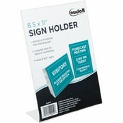 Clear Plastic Sign Holder Stand-Up, Slanted, 8 1/2 x 11