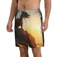 thumbnail image 2 of Kdxio Seaside Sunset Cool Dragon Pattern Mens Casual Shorts - Drawstring Summer Beach Sports Shorts for Men, 2 of 5