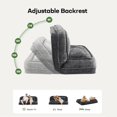 thumbnail image 3 of 71'' Human Dog Bed, Upholstered Lounge Loveseat Chair, Floor Chair with Back Support, 5 Adjustable Position Folding Chair for Adults & Pets, Lazy Sofa Bed for Living Room Game Room, Dark Gray, 3 of 10