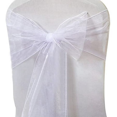 

Lucky 10/20/50/100 Pack Organza Banquet Chair Sash Sashes Bows Ties for Weddings Party Decoration White Pink Purple Gold Red(20 Pack White)