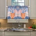 thumbnail image 2 of Yayeee Kitchen Curtains Tier Pair Light Filtering 27"x24" Rod Pocket Short Cafe Window Panel, Pink Leaves, 2 of 7