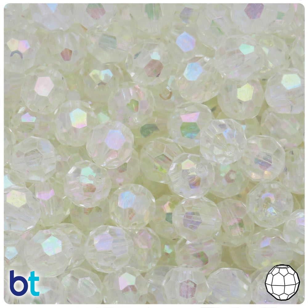 BeadTin Green Aqua Transparent 19mm Spaghetti Craft Beads - 150 Piece Pack