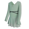 thumbnail image 6 of hengsof Girls' Long Sleeve Ballet Leotard Solid Color V Neck Mesh Bodysuit Dance Gymnastics Leotard Suitable for Girls Aged 3-15, 6 of 6