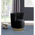thumbnail image 2 of Chaise d'Appoint Pivotante en Velours Ellis en Velours Noir, 2 of 5