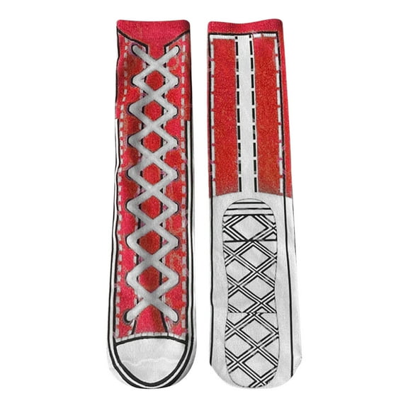 karymi Double-sided Printed Socks Simulation Canvas Shoes and Socks Funny Novelty Canvas Shoes Stockings Men and Women Printed Stockings Camping Essentials