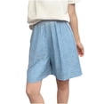 thumbnail image 2 of Women's Plus Size Solid Shorts with Pockets Elastic Waist Casual Summer Bottoms, 2 of 6