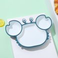 thumbnail image 4 of Cangrejo azul con tapa de silicona para disco de bebé, plato de alimentación antideslizante para niños pequeños con fuerte succión, para lavavajillas y microondas, 4 of 4
