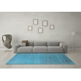 thumbnail image 3 of Ahgly Company Indoor Round Oriental Light Blue Industrial Area Rugs, 6' Round, 3 of 4