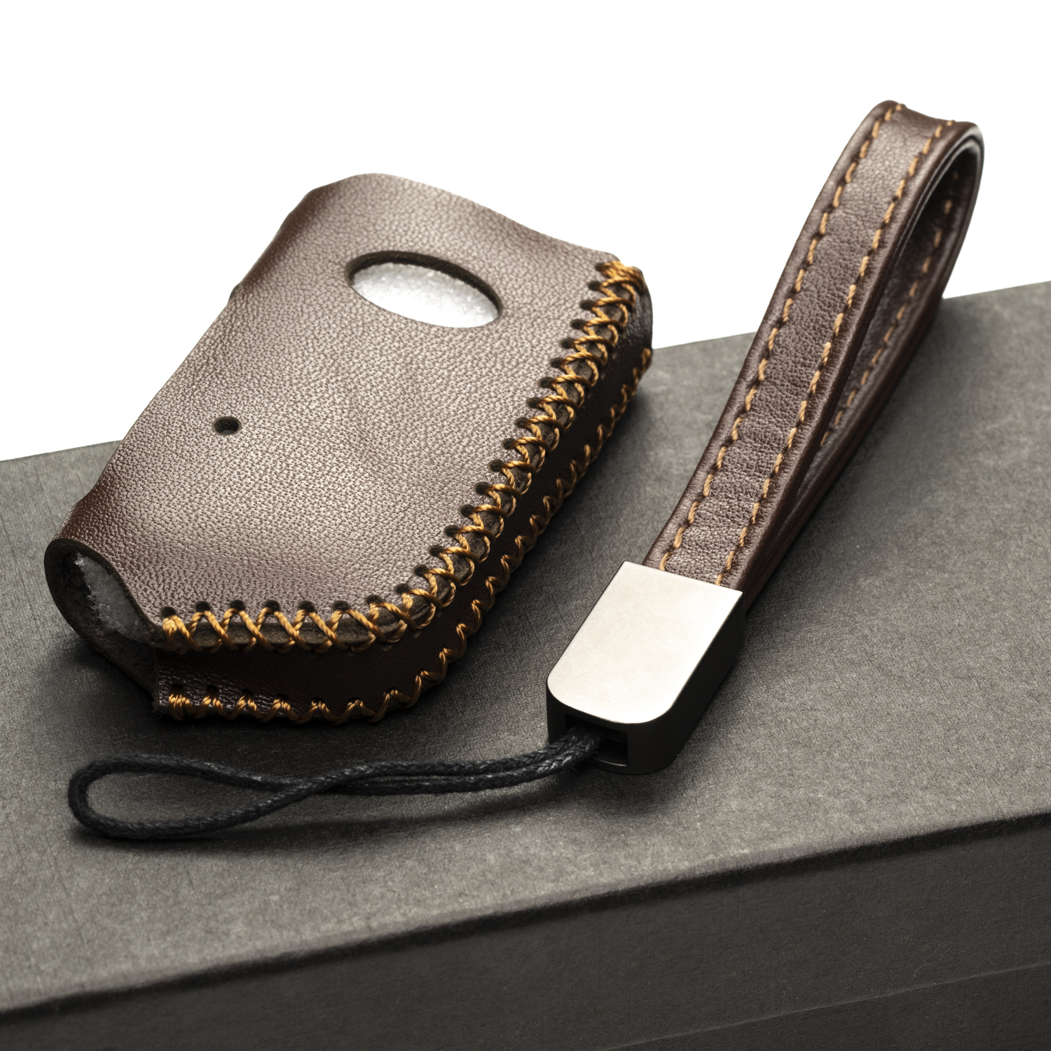 Vitodeco Genuine Leather Key Fob Case - Compatible With Kia Stinger 2018-2023 (Brown) - View #5