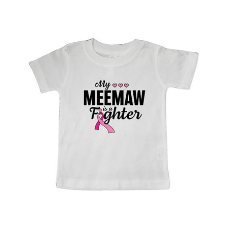 

Inktastic Breast Cancer Awareness My Meemaw is a Fighter Gift Baby Boy or Baby Girl T-Shirt