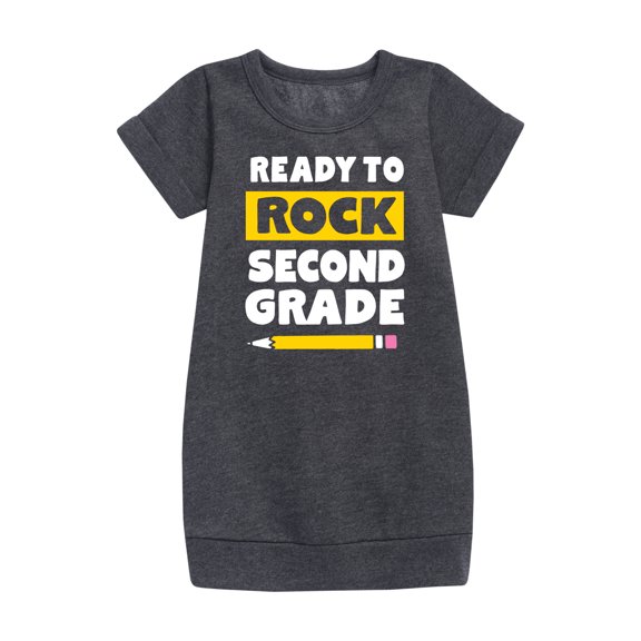 Instant Message - Ready To Rock Second Grade - Toddler And Youth Girls Fleece Dress
