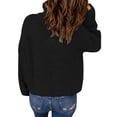 thumbnail image 4 of Seyurigaoka Women Waffle Kint Pullover Tops Long Sleeve Stand Collar Zipped Oversized Slouchy Sweater for Casual Daily, 4 of 6