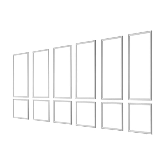 Wall Molding 6 Pack Wainscoting Panels Kit Lightweight Paintable Polystyrene Easy Install Waterproof Accent Wall Trim for Living Room Bedroom White 24x54 and 24x24 Inches