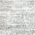 thumbnail image 3 of 5'x8' Ivory Blue Machine Woven Distressed Floral Traditional Indoor Area Rug, 3 of 4