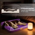 thumbnail image 6 of Exclusivo Mezcla Medium Orthopedic Dog Bed, Luxury Striped Jacquard Pet Bed Sofa, Waterproof and Washable, 36"×24", Purple, 6 of 10