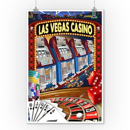 Las Vegas, Nevada - Casino Montage - Lantern Press Artwork (9x12 Art Print, Wall Decor Travel