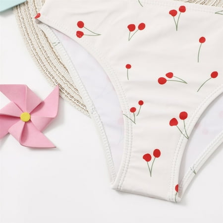 

Gubotare Summer Big Kids Girls Bathing Suits 2 Piece Swimsuit Kids Floral Bikini Set Swimwear 6 Girls Bathing Suits with Sleeves Beige 7-8 Years