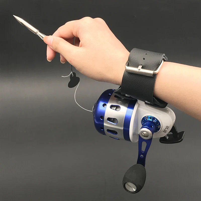 BL35 Fishing Spincast Reel 6+1BB Closed Metal Coil Slingshot Shoot Fish Hunting Outdoor with wristband 5#PE line 55M
