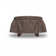 thumbnail image 4 of Abstract Ottoman Cover, Mandala Inspired Shapes, 2 Piece Slipcover Set with Ruffle Skirt for Square Round Cube Footstool Decorative Home Accent, Standard Size, Mauve Taupe Tan, by Ambesonne, 4 of 5
