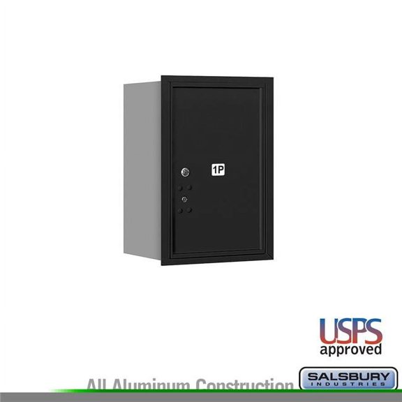 Salsbury Industries  17 x 23.875 x 16.5 in. Recessed Mounted 4C Horizontal Mailbox - Rear Loading - USPS Access, Black