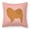 Pink, variant on Dog Profile Checkerboard Design Fabric Decorative Pillow