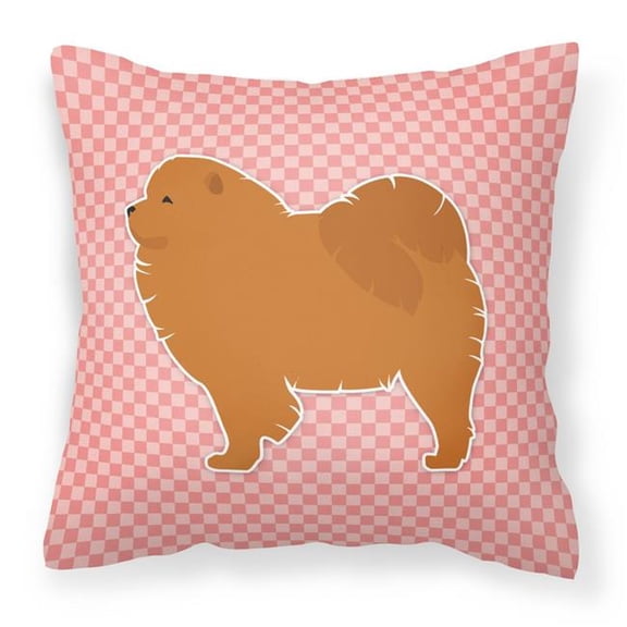 Carolines Treasures BB3651PW1818 Chow Chow Checkerboard Pink Fabric Decorative Pillow