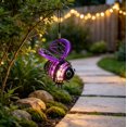 thumbnail image 2 of Brixlen Purple Solar Wrought Iron Bee Hanging Light, Waterproof LED Garden Ornament Lamp, Solar Powered Hanging Decor for Yard Patio Porch Tree Outdoor Decorations, 2 of 4