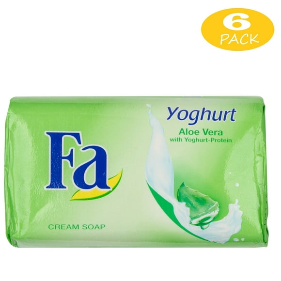 Fa Bar Soap, Yoghurt Aloe Vera, 125g/4.2oz - Pack of 6