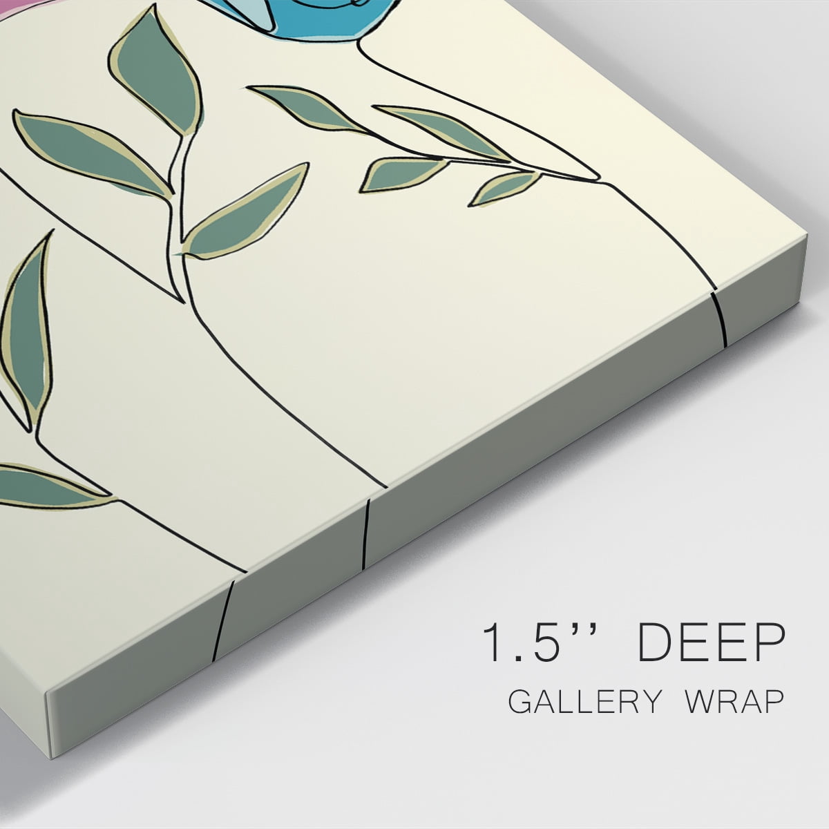 Colored Floral II Premium Gallery Wrapped Canvas - Ready to Hang