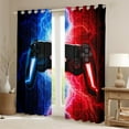 thumbnail image 4 of Gaming Curtains Blue and Red Gamer Curtains Drapes Teens,Video Game Console Curtains Abstract Lightning Window Curtains 2 Panels 2 Panels,(42Wx63L) Bedroom Decor, 4 of 5