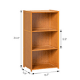 thumbnail image 2 of MoNiBloom Bamboo 3 Tiers Narrow Bookshelf Freestanding Display Storage Shelves Cabinet, Brown, for Home, 2 of 10