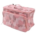thumbnail image 2 of Bolsa de tejer de tela Oxford rosa, multifuncional, portátil, con divisores para agujas de tejer, ovillos de hilo y suministros de costura., 2 of 14