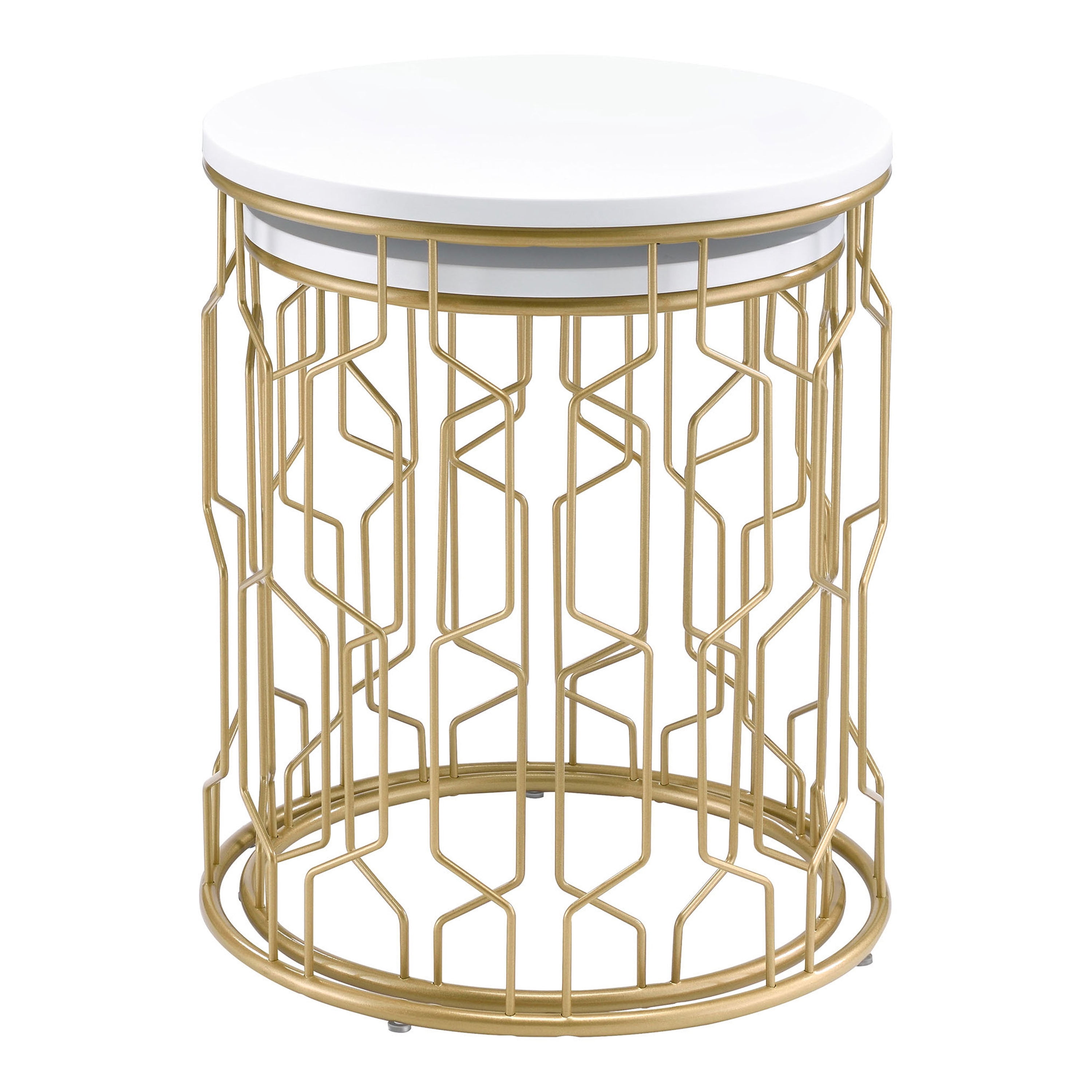 Furniture of America Ryk 2-Piece Nesting Table, Gold