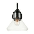 thumbnail image 4 of Globe Electric Torrent 1-Light Black Outdoor Wall Sconce with Seeded Glass Shade and Bulb Included, 44661, 4 of 7