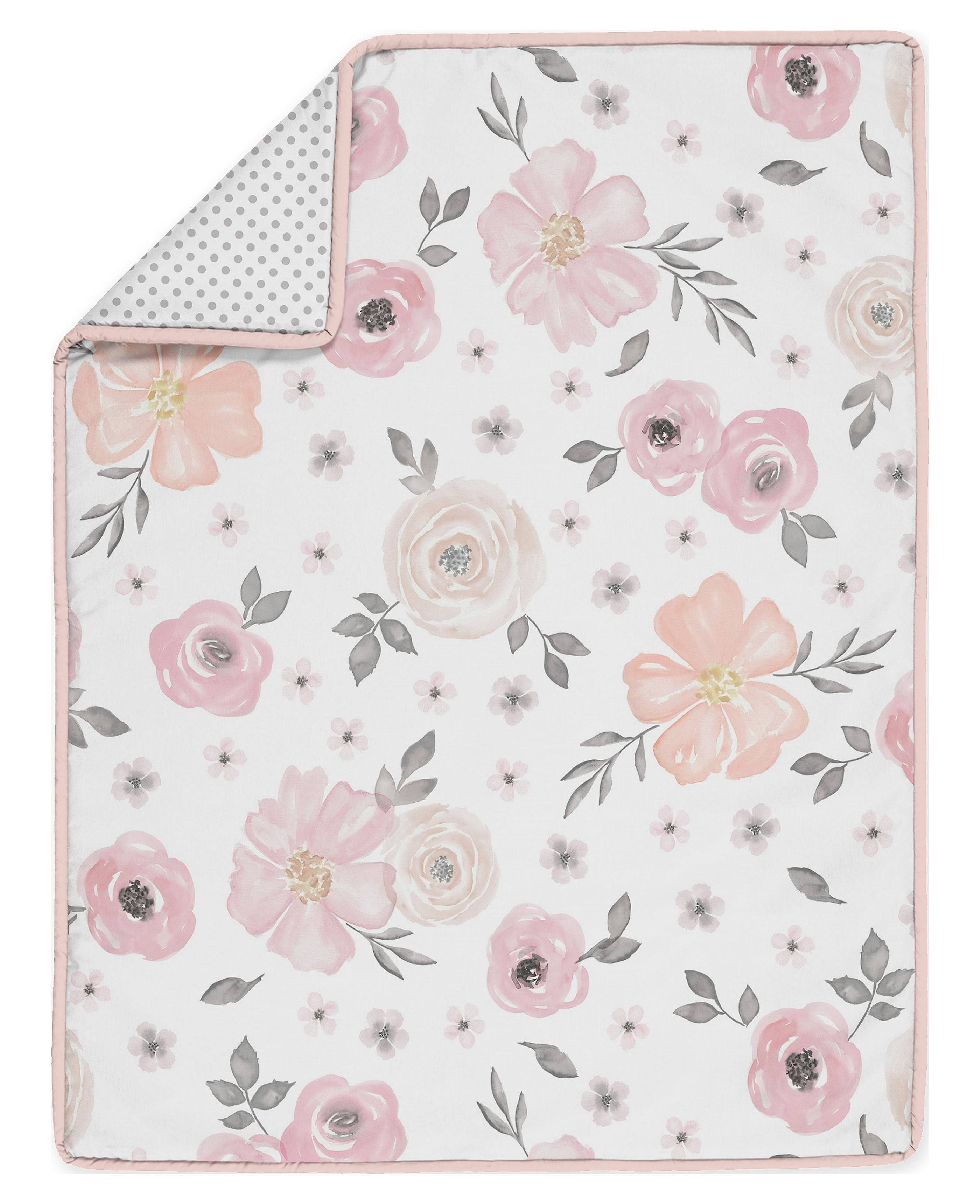 特別価格Sweet Jojo Designs Blush Pink, Grey and White Watercolor Elephant Safari Baby Girl Crib Bedding Set - 4 Pieces並行輸入 特別価格Sweet Jojo Designs Blush Pink Boho Shabby Chic Floral Girl