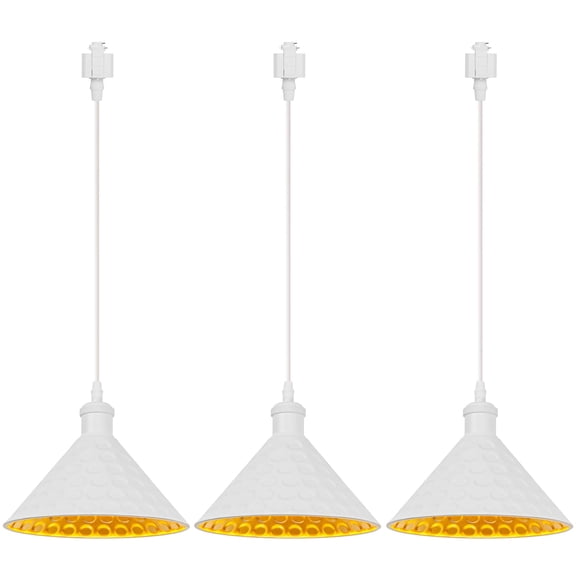 Kiven Anti Glare H-Type track lighting pendants, 3-Light h track pendant lights, H Track Light Pedant for Kitchen Island Home Cafe, Cord length Customization,White Finish