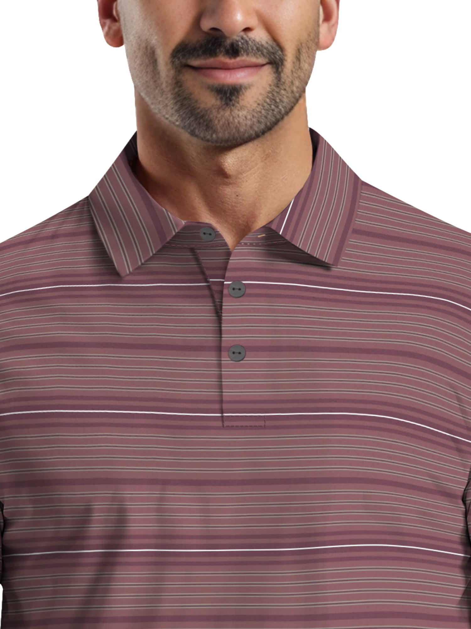 Ben Hogan Men's & Big Men's Performance Texture Stripe Short Sleeve Golf Polo Shirt, Sizes S-5XL