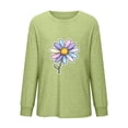 thumbnail image 4 of Yufatyle Women's Casual Long Sleeve Shirts Crew Neck Daisy Pullover Tops Loose Fit Tee Fall Outfits for Women 2024 S, 4 of 4