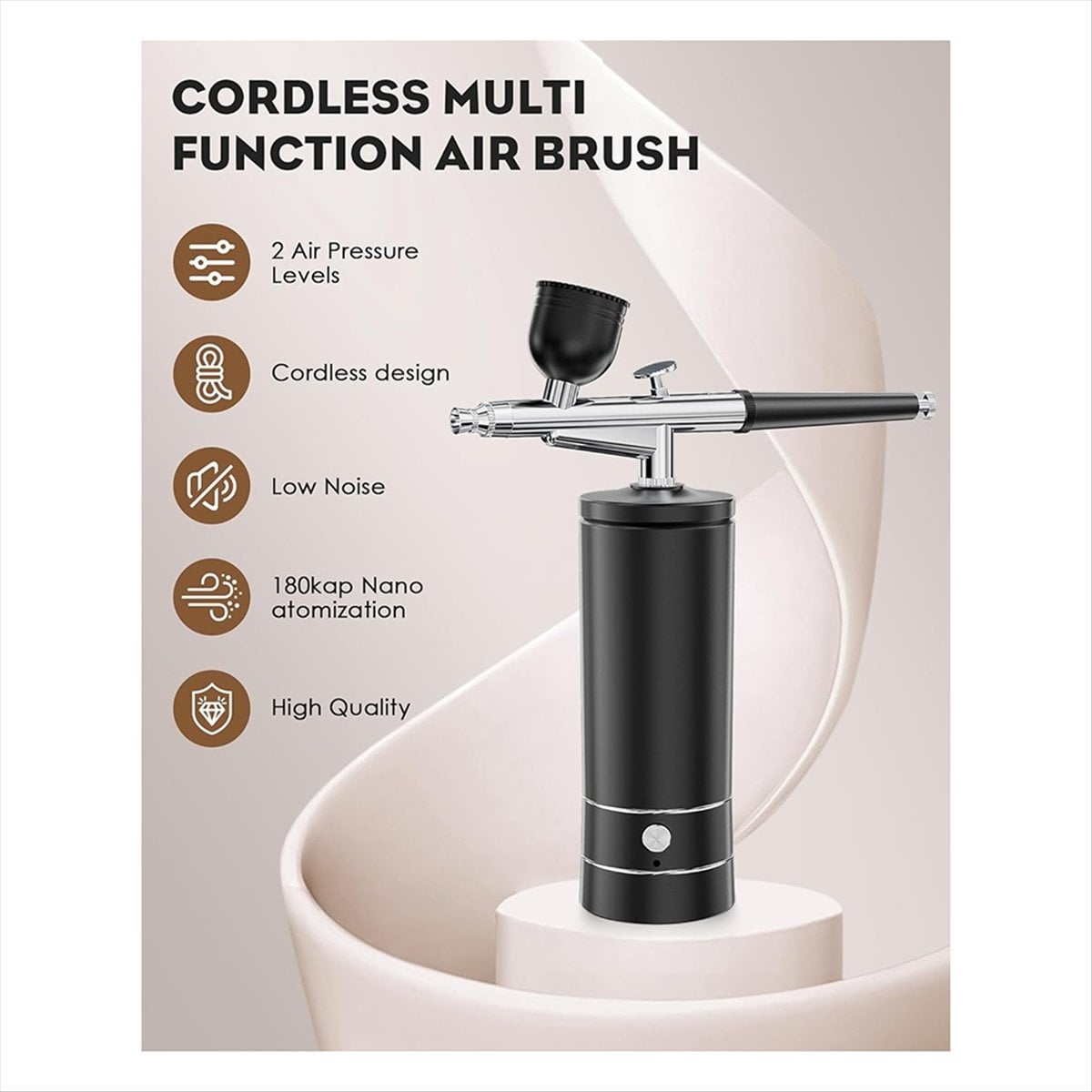 Airbrush Kit with Compressor, Portable Nail Spraygun, Rechargeable Cordless Airbrush Se mj3514