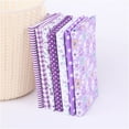 thumbnail image 2 of 7 Pcs Cotton Craft Fabric Bundle Assorted 7 Designs Square Fabric Bundles Sewing Square Patchwork Precut Fabric Scraps for DIY Quilting Applique Doll Dress Making, 9.84x9.84 Inch, Purple, 2 of 5