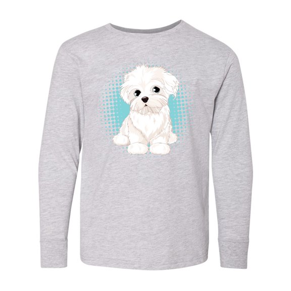 Inktastic Maltese Puppy Dog Long Sleeve Youth T-Shirt