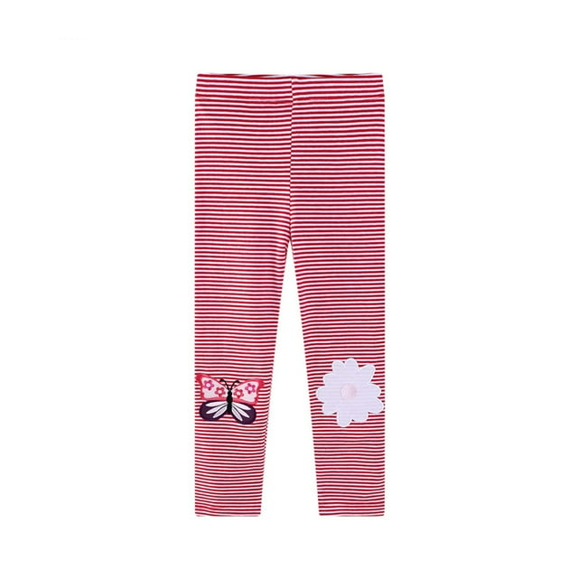 XASZHN sous-Vêtements à Taille Élastique Extensible à Rayures Rouges et Blanches pour Bébé Fille, Imprimé Dessin Animé, pour Pantalon Galbant, Printemps et Été, Rouge, 2T