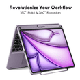thumbnail image 5 of edaiser Swivel Keyboard Case Compatible with iPad Air 13-inch M4 M3 M2 & iPad Pro 12.9 inch 6th 5th 4th 3rd Generation; Wireless Rotatable Cover with Pencil Holder, Trackpad, Backlit, Metallic Purple, 5 of 6