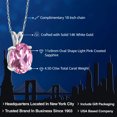 thumbnail image 2 of Gem Stone King 14K White Gold Light Pink Created Sapphire Pendant Necklace for Women (4.50 Cttw, Gemstone September Birthstone, Oval 11X9MM, With 18 inch Chain), 2 of 5