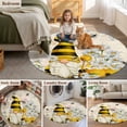 thumbnail image 6 of Round Area Rug 8ft,Farm Bee Gnome Daisy Flower Washable Carpet Non-Slip Runner Accent Rugs Indoor Floor Mat for Bedroom Living Room Decor,Vintage Letter, 6 of 9