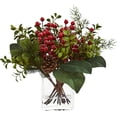 thumbnail image 2 of Nearly Natural 4260 Berry, Pine & Boxwood Artificial Arrangement, 2 of 4