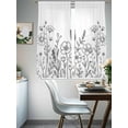 thumbnail image 3 of Spring Flowers Sheer Curtains 72 Inch Length 2 Panels Set, Modern Simple Botanical Wildflowers Herbs Voile Window Treatment Rod Pocket Curtains Sheers Drapes for Bedroom/Living Room/Kitchen 52"x72"x2, 3 of 7