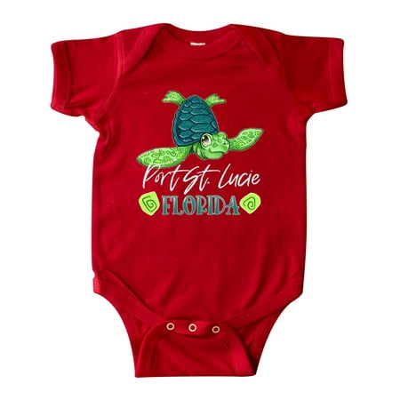 

Inktastic Port St. Lucie Florida Happy Sea Turtle Gift Baby Boy or Baby Girl Bodysuit